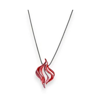 Collier Fantaisie Médaillon design Rouge de chez Ikita