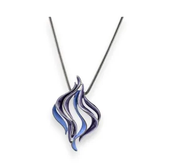 Fantasy Medallion Necklace in blue and purple design from Ikita