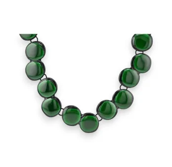 Collier Fantaisie Ikita Cercles Vert bouteille