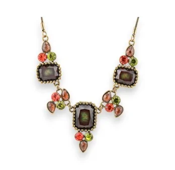 Ikita green and orange baroque necklace