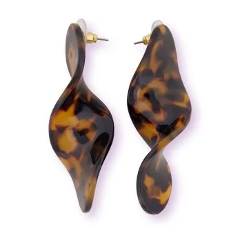Pendientes chips espiral estampado leopardo