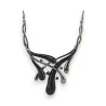 Fashion Necklace with Black Medallion Design by Belle Miss