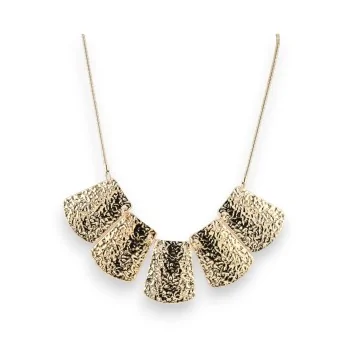 Hammered gold-plated fashion necklace by Ikita