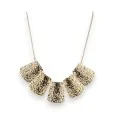 Gold-plated hammered costume necklace by Ikita