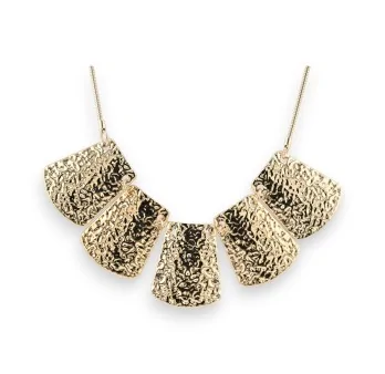 Gold-plated hammered costume necklace by Ikita