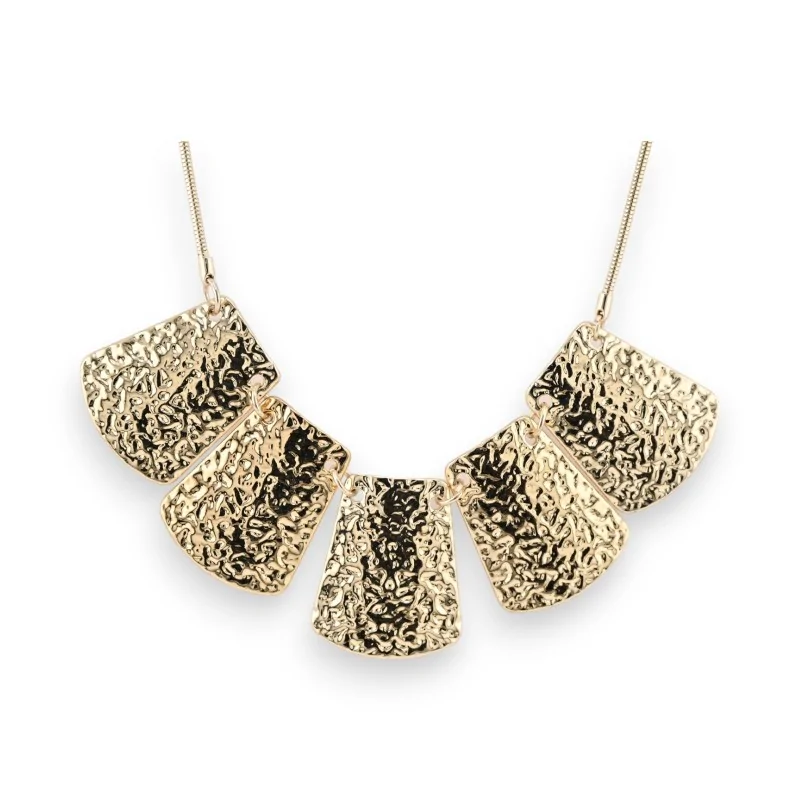 Hammered gold-plated fashion necklace by Ikita