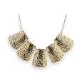 Gold-plated hammered costume necklace by Ikita