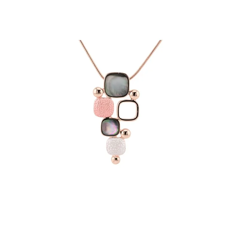 Geometric fancy necklace in pink by Ikita