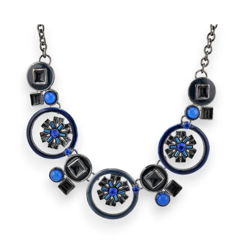 Blue Medallion Necklace by Ikita