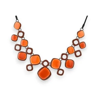 Vintage orange costume necklace by Ikita