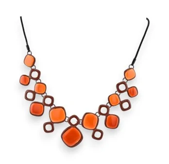 Collier fantaisie vintage orange de chez Ikita