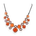 Vintage-Modeschmuck-Halskette in Orange von Ikita