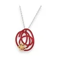 Fancy IKITA Necklace with Burgundy Flower Design Pendant