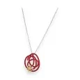 Fancy IKITA Necklace with Burgundy Flower Design Pendant