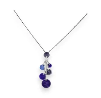 Collana argentata con grappolo viola di Ikita