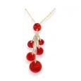 Golden necklace with Red Cluster by Ikita