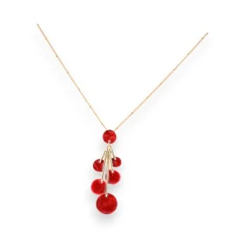 Golden Necklace Red Cluster by Ikita