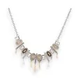 Silver-plated fashion necklace with beige shades by Ikita