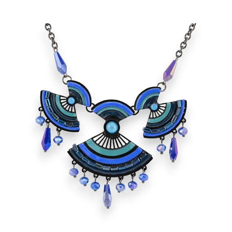 Bohemian Chic Necklace by Ikita in Blue Shades