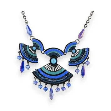 Collana Bohemian Chic Ikita sfumature blu