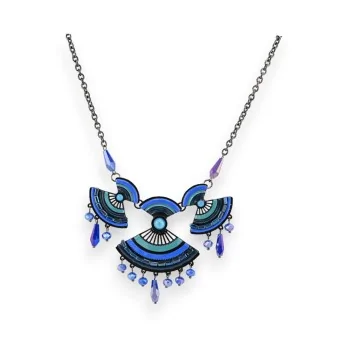 Collana Bohemian Chic Ikita sfumature blu