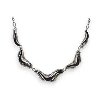 Grey and black wave fashion necklace from Ikita