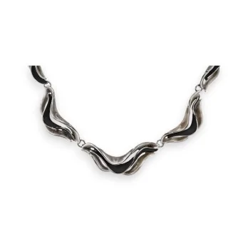 Grey and black wave costume necklace by Ikita