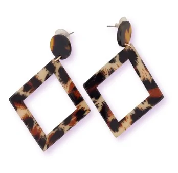 Leopard Square Earrings