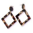 Aretes de Leopardo Cuadrado