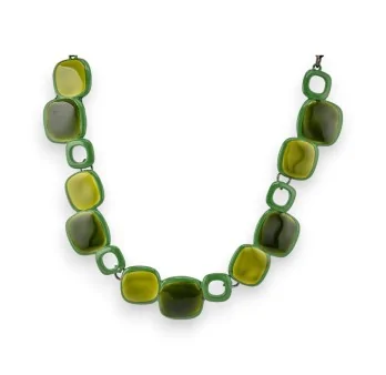 Ikita Square Fantasy Necklace in Khaki Shades