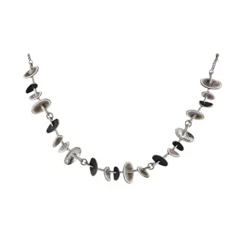 Fancy Necklace with Grey and Black Tassels by Ikita