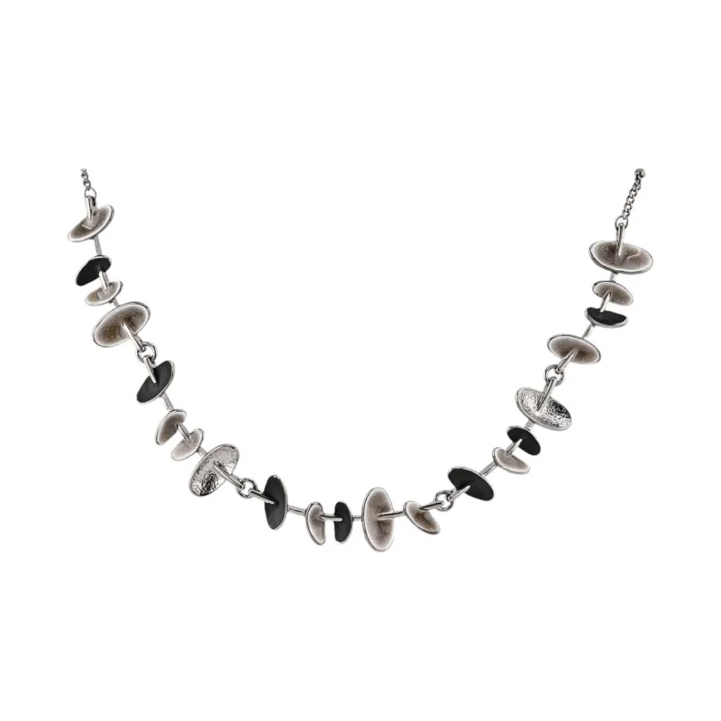 Fantasy Necklace with Grey and Black Pendants by Ikita