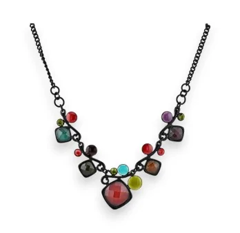 Multi-colored faux gemstone necklace by Ikita