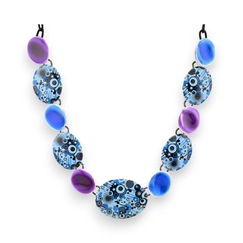 Ikita Blue and Purple Graphic Fantasy Necklace