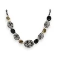 Ikita Black and Grey Graphic Fantasy Necklace