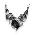 Fantasy Black and Grey Leaf Necklace by Belle Miss