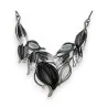 Collier Feuillage Fantaisie noir et gris de chez Belle Miss