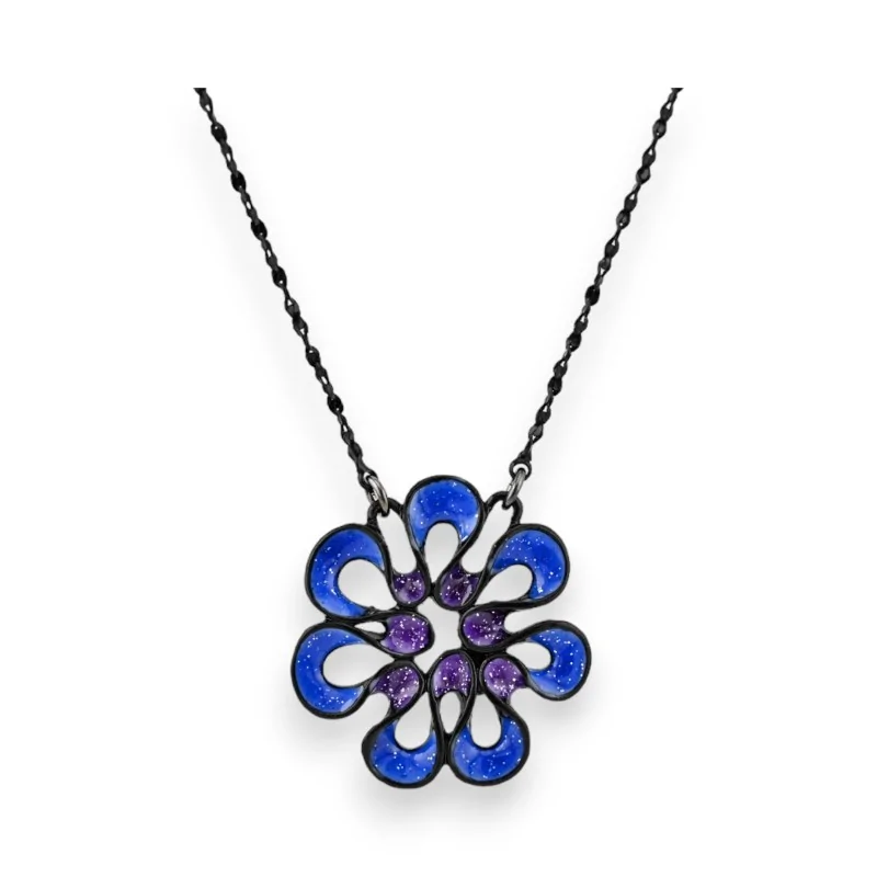 Blue Flower Necklace by Ikita