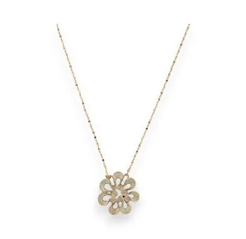 Collier Fleur Doré blanche paillette de chez Ikita