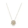 Golden Necklace with White Glittery Flower by Ikita