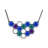 Ikita Hexagon Fantasy Necklace in Blue Shades