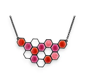 Collana Fantasia Alveoli rosa arancio di Ikita