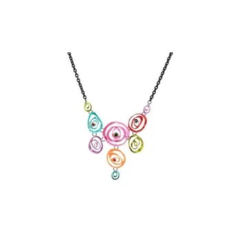 Multicolored Medallion Design Fashion Necklace by Ikita