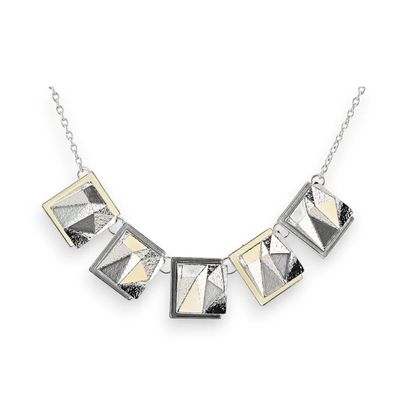 Silver Geometric Necklace by Ikita