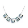 Geometric blue square costume necklace by Ikita