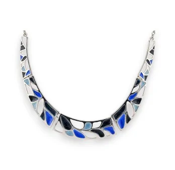 Blue Mosaic semi-rigid necklace by Ikita