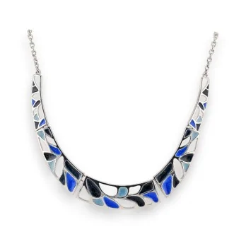 Blue Mosaic semi-rigid necklace by Ikita