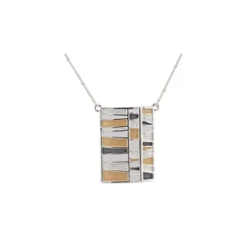 Silver-plated fashion necklace with geometric pendant by Ikita