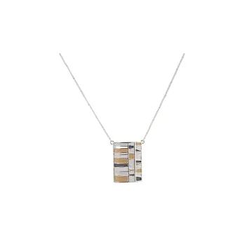 Silver-plated fashion necklace with geometric pendant by Ikita