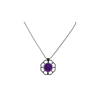 Hexagonal Geometric Necklace in Purple by Ikita